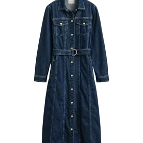 Gant Belted Denim Midi Dress