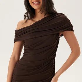 Bubbleroom Occasion Off Shoulder Mesh Gown (Dam)