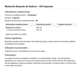 Medverita Sodium Butyrate 70% 120 Capsules