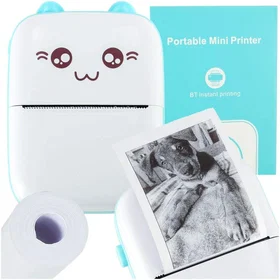 Pricenet USB-fotoskrivare Termisk Kattblå