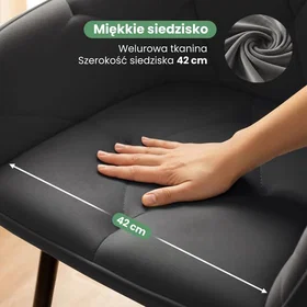AKORD Diamante Spisebordsstol Fløjl 4-Pak