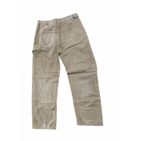 Pando Moto Mila Cargo Jeans Beige 27 34 Kvinna