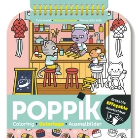 Poppik Carnet De Coloriages Effaçables Cute World Livre de coloriage
