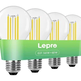 Lepro 100093-WW-EU-4 Filament LED E27 Clear 3.8W 4-pack