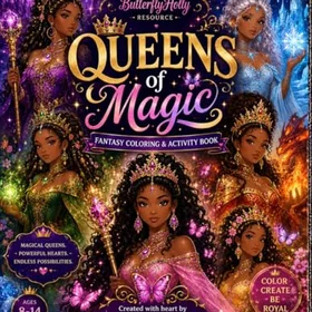 Coloring Book Black Girl Magic For Adults: A unique collection featuring 50 original images of Afro-American queens, accompanied by figures 