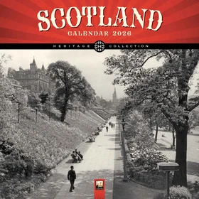Flame Tree Gift Scotland Heritage Wall Calendar 2026 30x30cm