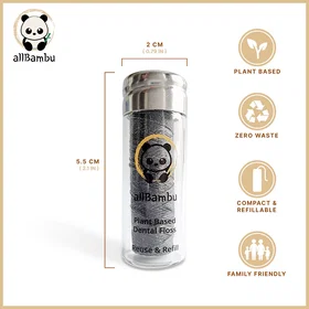 AllBambu Charcoal Spearmint Tandtråd 30m