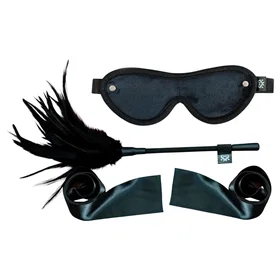 Sei Mio Strict Tease Ribbon Ties Blindfold & Tickler Kit (BDSM)