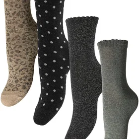 Pieces PCsebby Glitter Long Lange Sokker 4-pack (Dame)