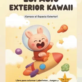 Espacio Exterior Kawaii Färgläggningsbok för barn