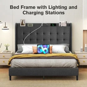 Furniturebox Plati Queen Size Bed Frame 160x215cm