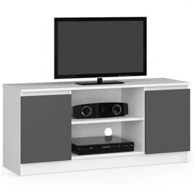 AKORD OP0LRTV120BIASZA Meuble TV 2 étagères 120x40x55cm