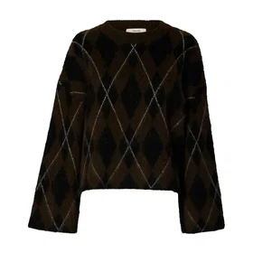 Selected Lulu Borstad Argyle Stickade Poncho