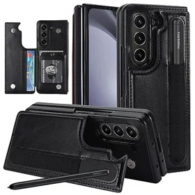 XIMAND Plånboksfodral med kreditkortshållare och S Pen-hållare för Samsung Galaxy Z Fold 5