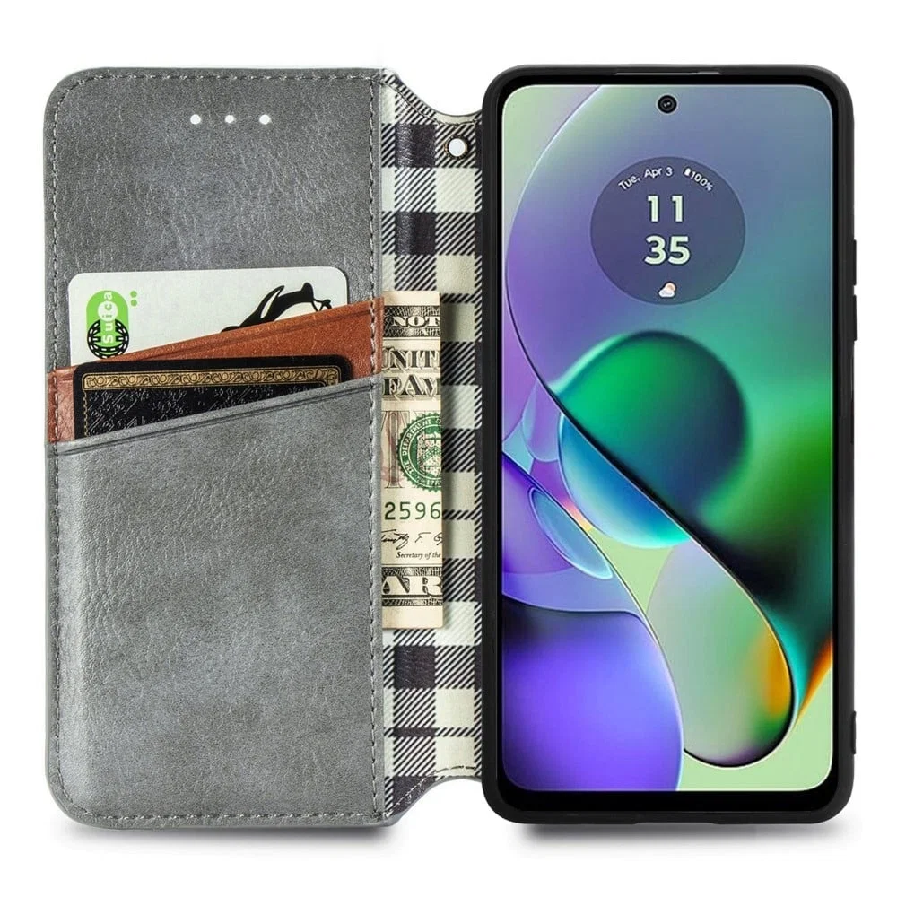 Motorola Leather Case with Diamond Print for Moto G54