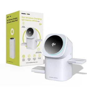 Mobile Origin WCHS-PW11-WHT Trådløs Lader Ladestasjon Qi2 3-in-1