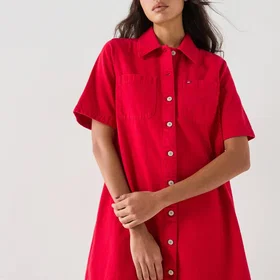 Tommy Jeans Twill A-Line Kjole
