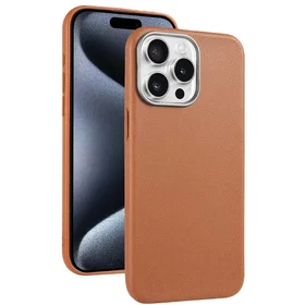 Tunt TPU-fodral med läderfinish för iPhone 15 Pro