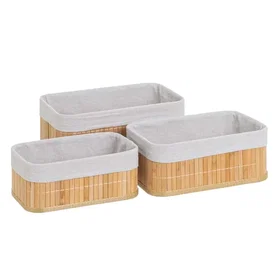Unimasa Panier de Rangement Bambou 3-pack