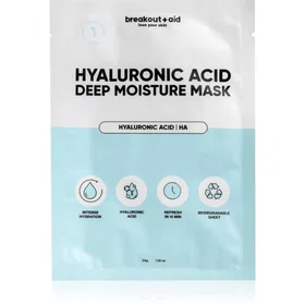 breakout + aid Hyaluronic Acid Deep Moisture Mask Fuktgivande arkmask för ansiktet med hyaluronsyra 34g