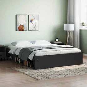 vidaXL Bed Frame without Mattress Black 140x200 cm