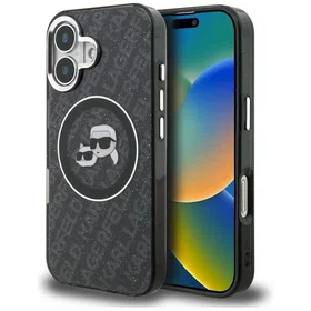 Karl Lagerfeld Iml Glitter Karl & Choupette Heads Logo MagSafe Case för iPhone 16