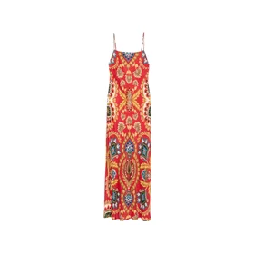 Farm Rio Black Floral Scarves High Neck Maxi Dress