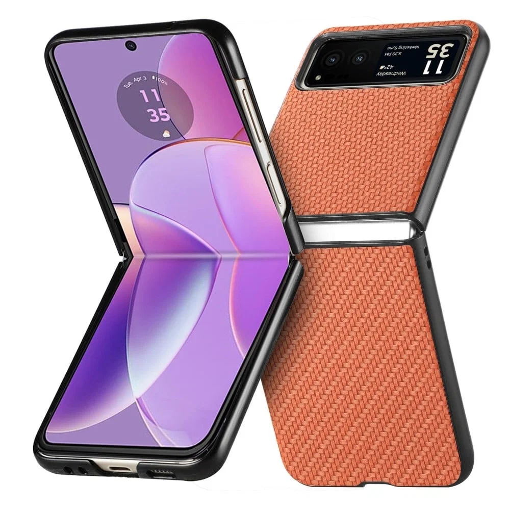 Motorola Carbon Fiber Leather Cover for Razr 40