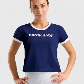 Nordicdots CropsTee Navy (Dam)