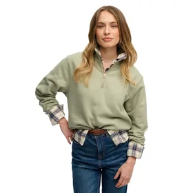 Superdry Essential Logo Embroidered Half Zip Sweatshirt (Dam)