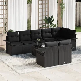 vidaXL Garden Sofa Set with Cushion 9 Pieces 3345423