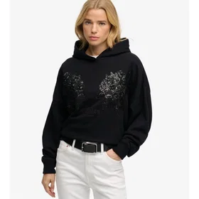 Superdry Tattoo Embellish Oversize Hoodie (Dam)