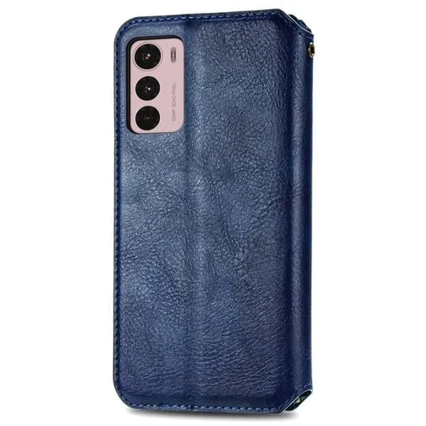 Läder Case with Stylish Rhombus Imprint for Motorola Moto G42