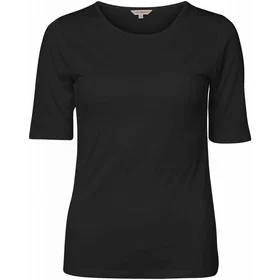 Lady Avenue Silk Jersey T-shirt Sort (Dame)
