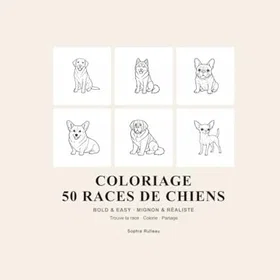 Coloriages Coloriage 50 Races De Chiens Färgläggningsbok för Vuxna och Barn