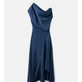 Mango Asymmetrical Satin Dress