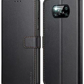 Ganbary Étui de Portefeuille en Cuir PU Premium pour Xiaomi Poco X3 Pro