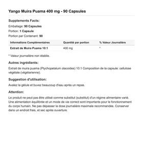 Yango Muira Puama 490mg 90 Capsules