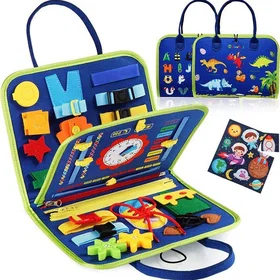 2windeal Tableau d'activités Montessori 3D Livre Calme Pour Tout-Petits Bleu