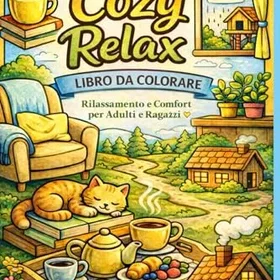 Libro Da Colorare Cozy Relax Färgläggningsbok för Vuxna och Barn