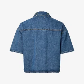 Pieces Denim Broderad Skjorta (Dam)