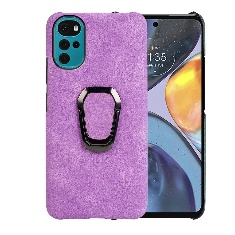 CaseOnline Protective Leather Case with Oval Kickstand for Motorola Moto G22