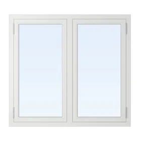 Effektfönster 3-glasfönster i Trä 2-Luft U-värde 1,1 8x11 Frostat glas Spaltventil vit