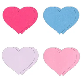 NS Novelties Nipple Pasties Heart II Assorted 4 Pairs