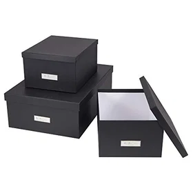 Bigso Inge Boîte de Rangement Fiberboard Paquet de 3