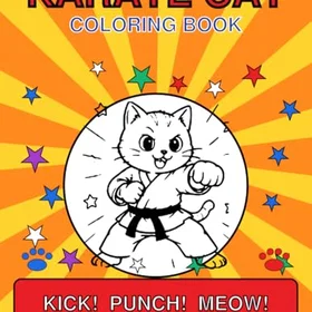 Karate Cat Färgläggningsbok