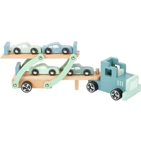 Small Foot Chicago Wooden Truck Transporter with Movable Loading Ramp and Detach