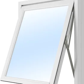 Effektfönster Vridfönster 2-glas Trä 7x16 Frostat glas Spaltventil vit