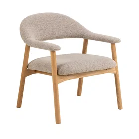 Hellin Fauteuil en chêne et tissu bouclé