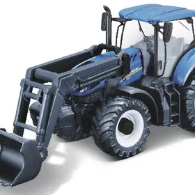 Bburago New Holland T7.615 with Front Loader Tractor 10 cm